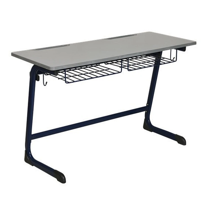 Wood school furniture sets American design double desk and chair primary student table