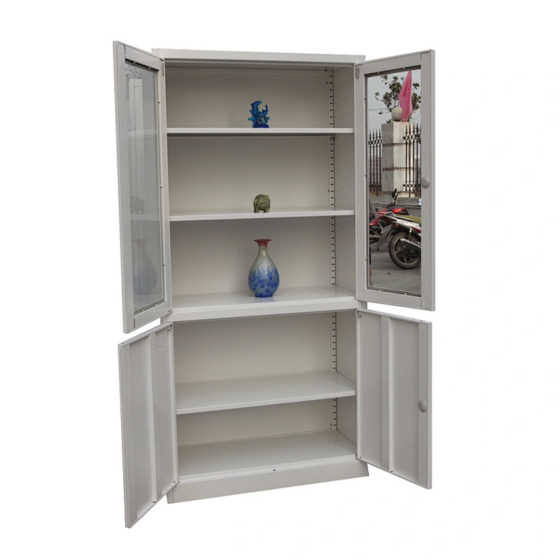 Modern swing glass and iron doors 5-story metal office file cabinet