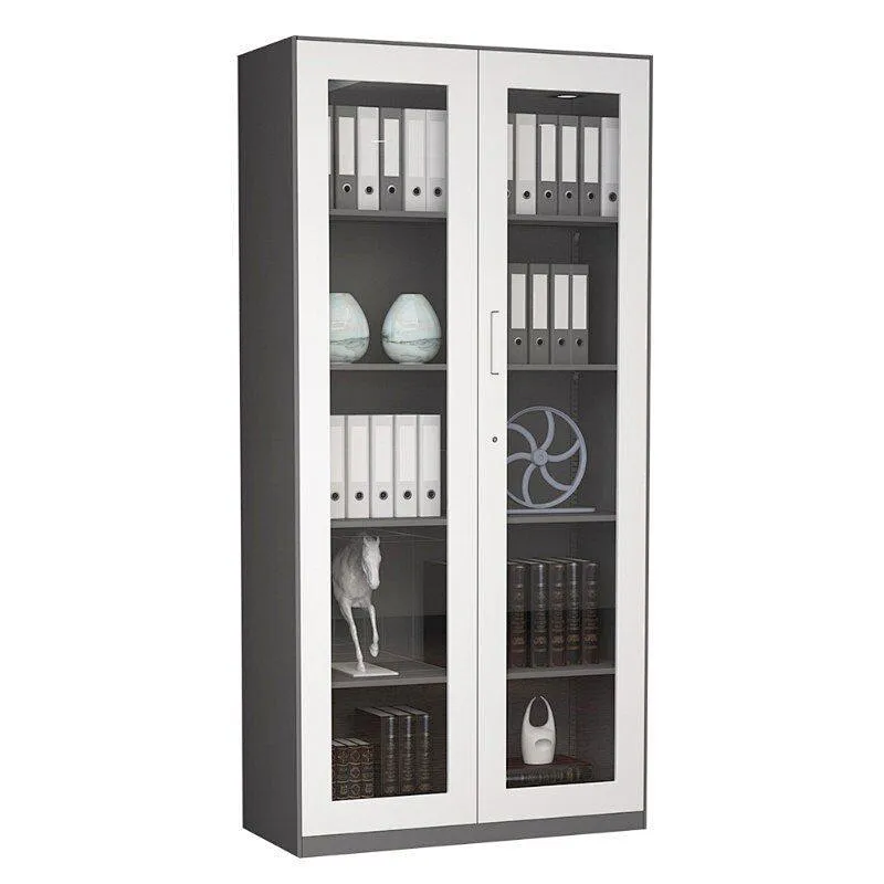 Office 2 Door Steel Cupboard Glass Door Metal File Filing Storage Cabinet