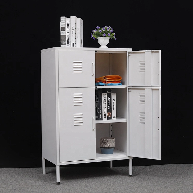 Home office use 2 door 3 tire steel storage sideboard living room cabinets with stand feet