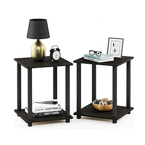 Home furniture simplistic 2 tire Nordic end table metal wood sofa bed side table