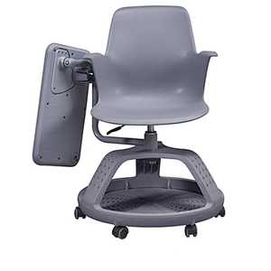 Student Furniture School Wheeling Plastic Study Chair with Writing Pad modern design
