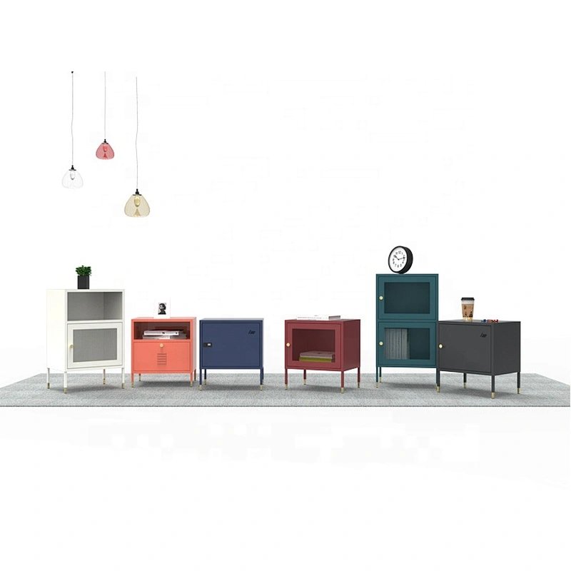 Sofa side low standing metal Nordic style nightstand locker side end table