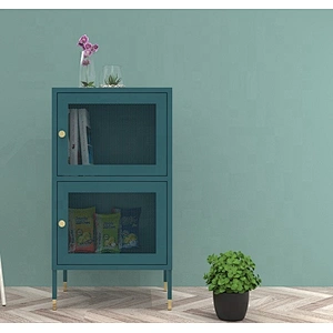 Wholesale modern design household 2 drawer storage cabinet nightstand table steel bedside cabinet