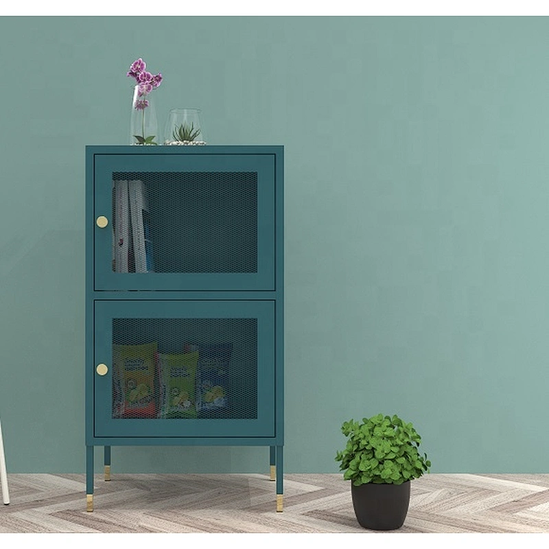 Wholesale modern design household 2 drawer storage cabinet nightstand table steel bedside cabinet
