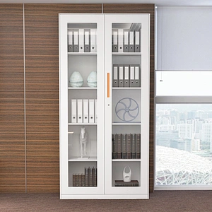 Office use storage furniture modern design swing glass door office steel cabinet thin-edged file cabinet