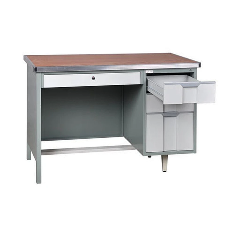2017 simple design modern wood office desk with steel frame