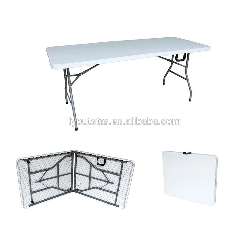 Latest design outdoor restaurant furniture HPDE top dining table also used party tables and chair for sale