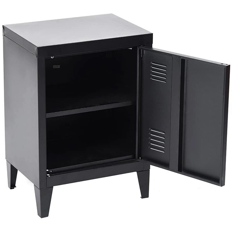 Metal  bed beside table black color living room furniture cabinets storage