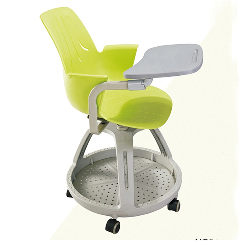 Henan Popular Plastic Customer-made Outsatr Meeting Pad Attached Pp Writing Chair With Tablet