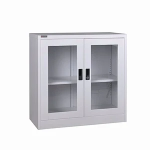 Modern office furniture cabinets glass door file cabinet metal storage
