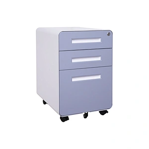 American popular office equipment round edge grey white color steel movable file cabinet