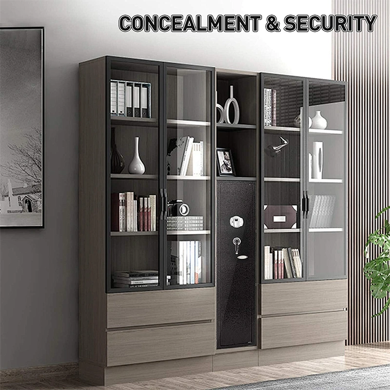 fingerprint lock gun safe metal hidden gun cabinet with rifle cabinet