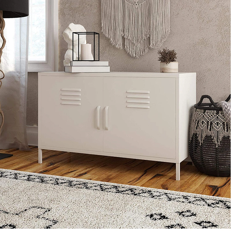 White color metal nordic hotel steel furniture tv cabinet