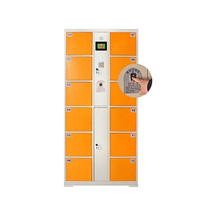 Steel Smart Fingerprint operate Lockers Luggage Storage Electronic Supermarket Metal Cabinet