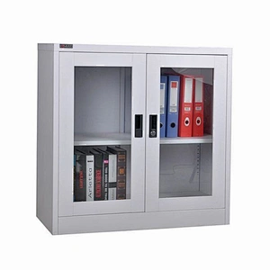 Office use knock down swing glass door short steel  file cabinet