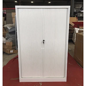 Tall storage cabinet book shelf roller shutter door middle vertical baffle office cabinet