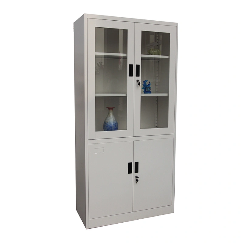 Modern swing glass and iron doors 5-story metal office file cabinet