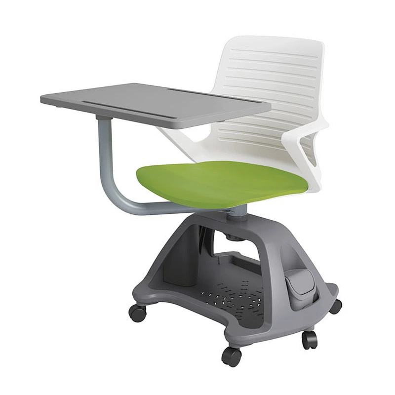 Plastic Node Classroom School Training Chair with Writing Pad and cushion