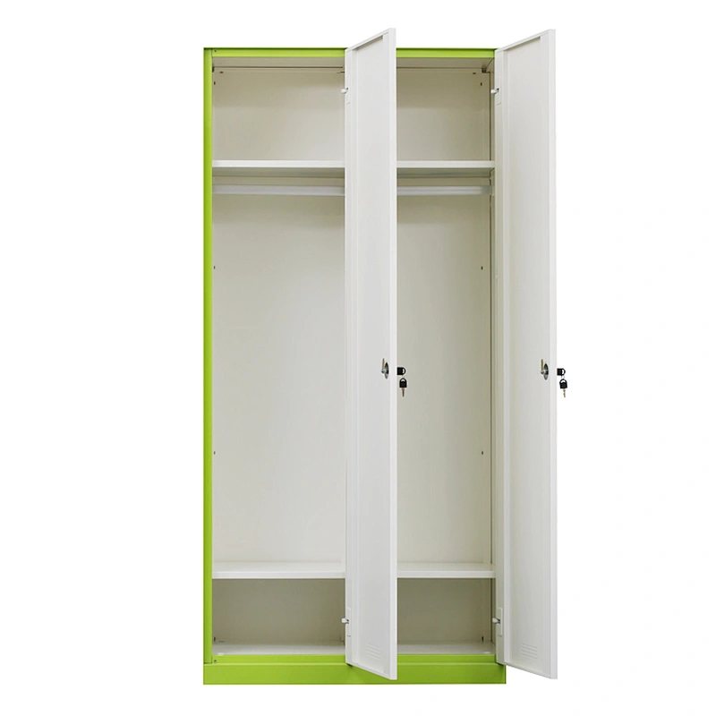 Factory direct beautiful design 2-door steel locker staff change wardrobe bathroom locker