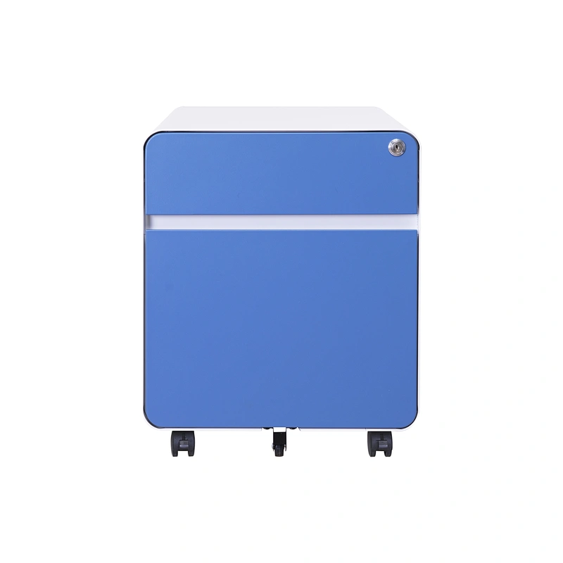 two drawers round edge mobile pedestal A4 FC folder file drawer cabinet with cushion work station