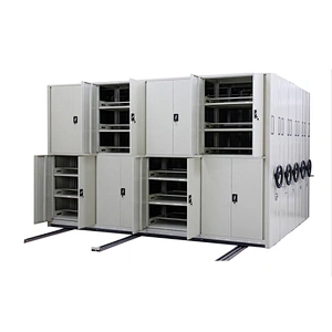 Library furniture Hand push bay compartment metal separator for organize files Sliding mobile compactor