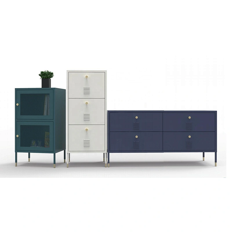 New design fancy 4 drawer steel metal multi layer living room cabinet organizer storage drawers