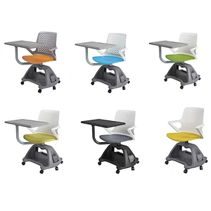 Folding Armchairs Interactive Chairs With Tables Attached Writing pad training school chair