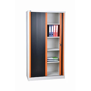 All Glass Window Vertical Tambour Door Filing Cabinet with Material Steel Lockers