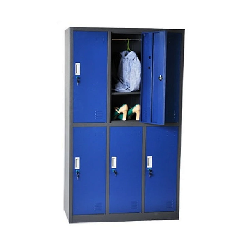 Changing room school steel metal storage lockers 6 Door Steel Metal Laundry Room Locker Cabinet