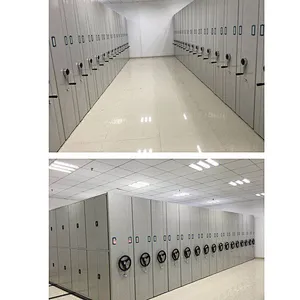 Library furniture Hand push bay compartment metal separator for organize files Sliding mobile compactor