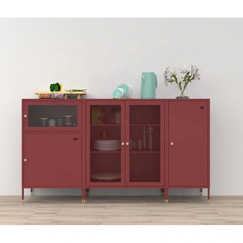 Mesh door vertical steel lateral office furniture metal filing cabinets with stand feet