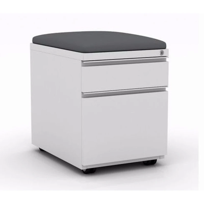2 drawer filing cupboard durable steel mobile pedestal cabinet with universal wheel office furniture cushion on top