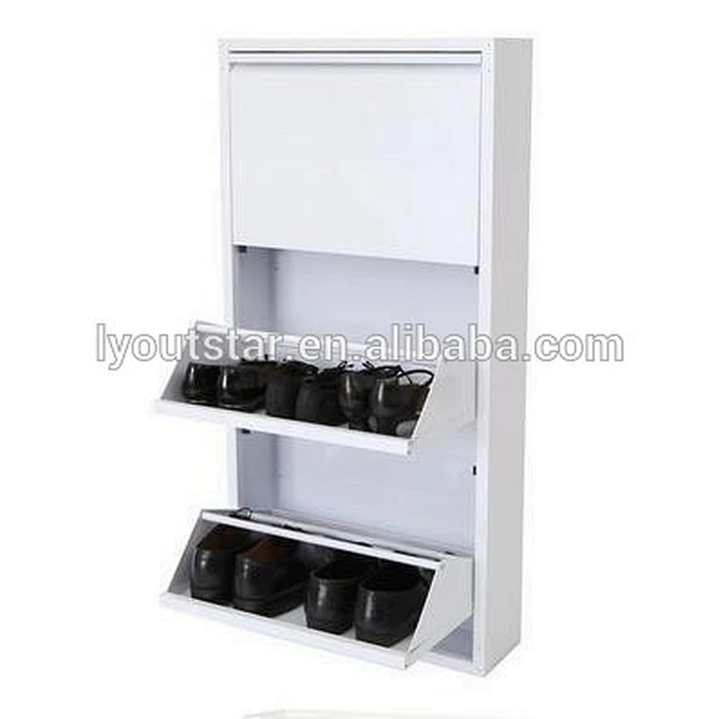 Luoyang furniture industrial metal shoes rack 3 layers storage steel shoe cabinet