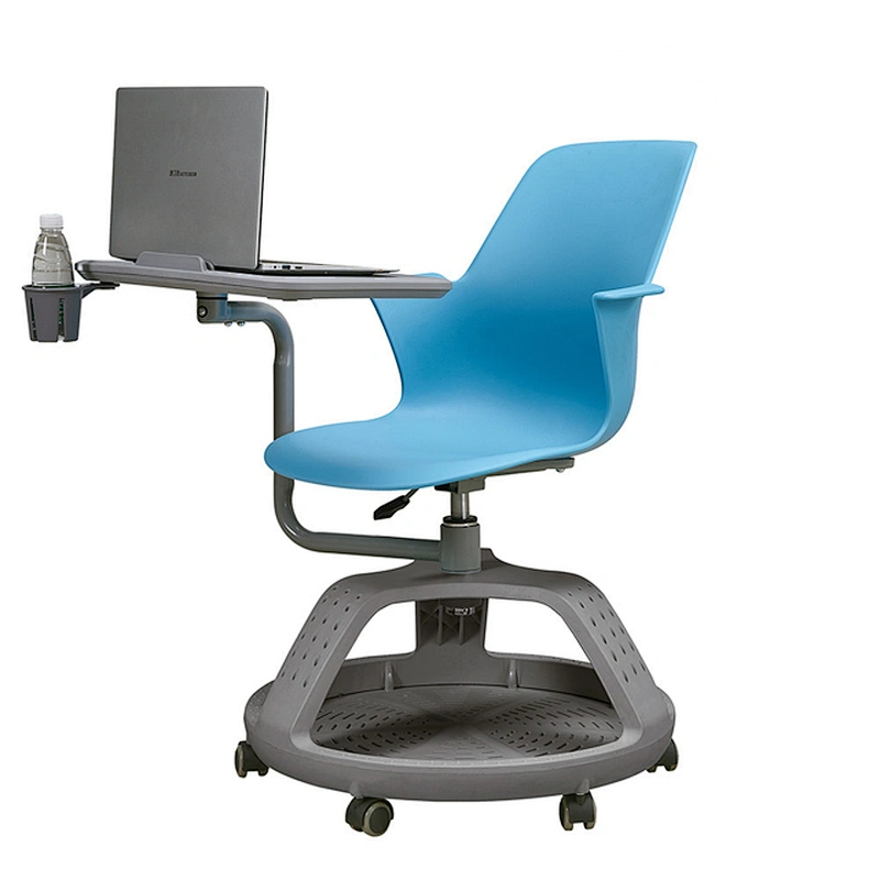 Student Furniture School Wheeling Plastic Study Chair with Writing Pad modern design