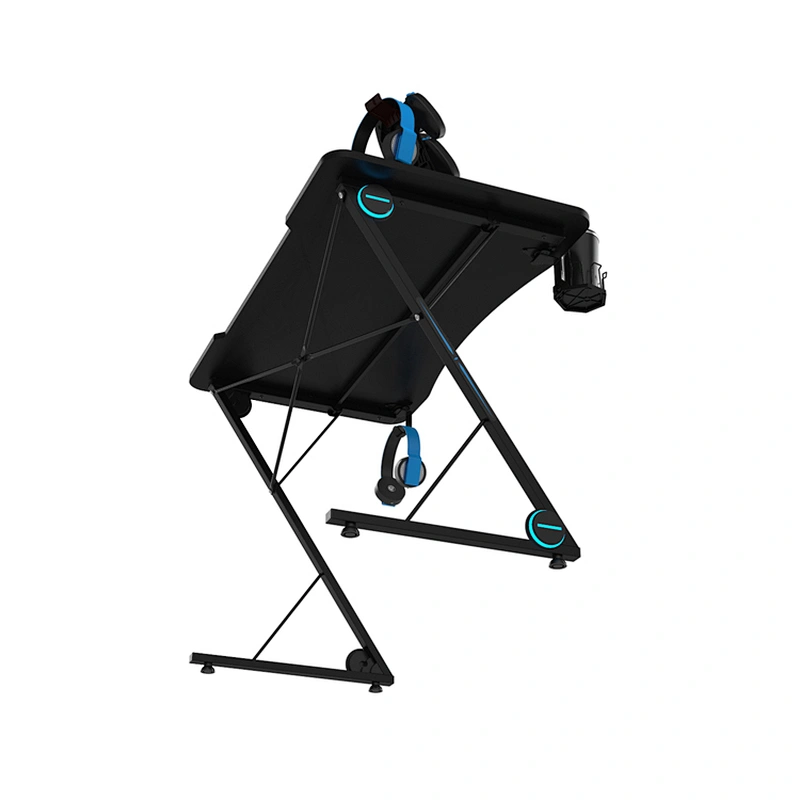 Modern customize professional stand black gaming computer table rgb gaming desk with monitor stand