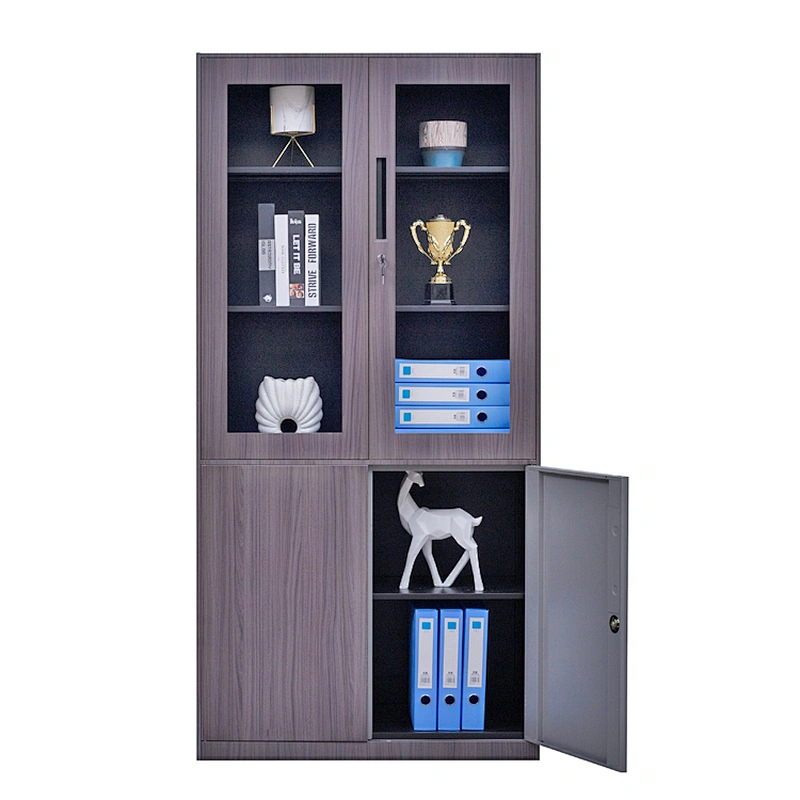 Modern simple glass door steel transfer file cabinet with lock