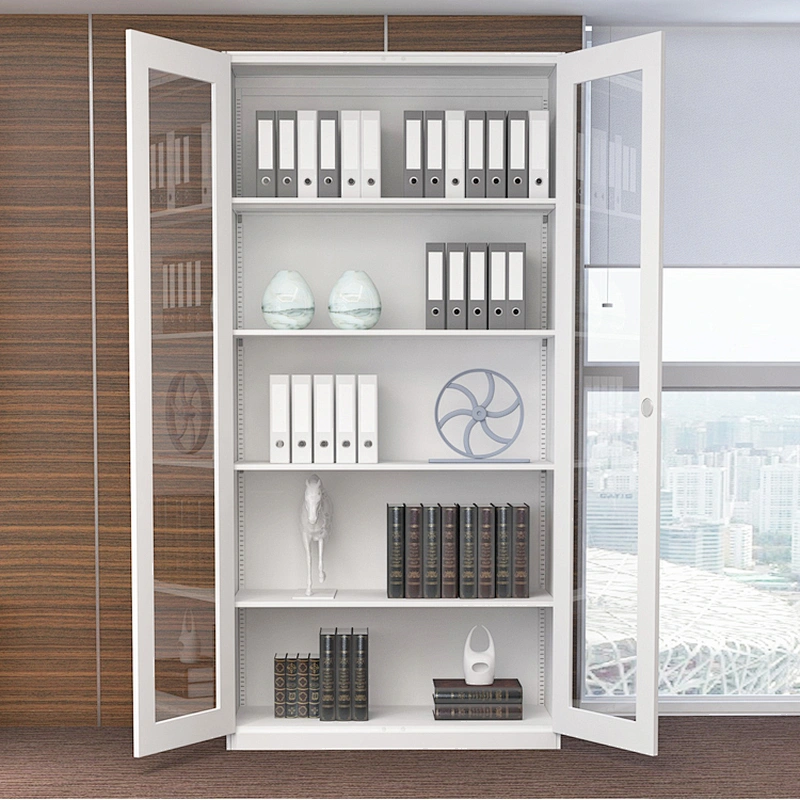 Office 2 Door Steel Cupboard Glass Door Metal File Filing Storage Cabinet