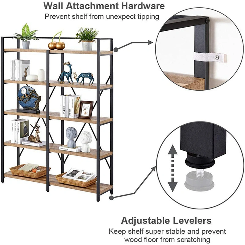 Modern 5-Tier wooden bookcase bookshelf large bookcase furniture display storage bookcase