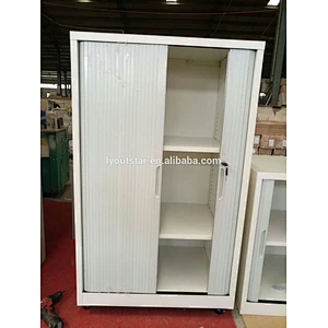Tall storage cabinet book shelf roller shutter door middle vertical baffle office cabinet