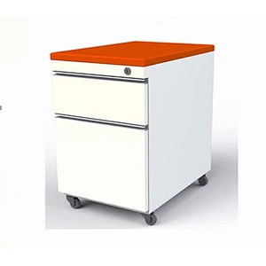 2 drawer filing cupboard durable steel mobile pedestal cabinet with universal wheel office furniture cushion on top