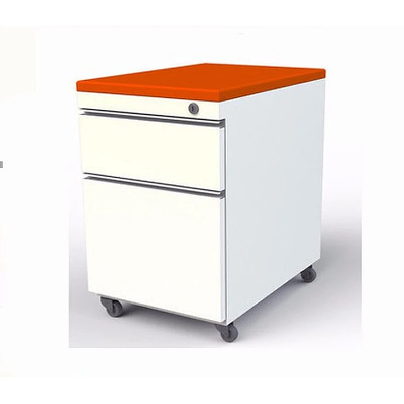 2 drawer filing cupboard durable steel mobile pedestal cabinet with universal wheel office furniture cushion on top