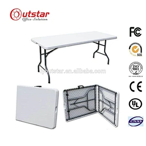 Latest design outdoor restaurant furniture HPDE top dining table also used party tables and chair for sale