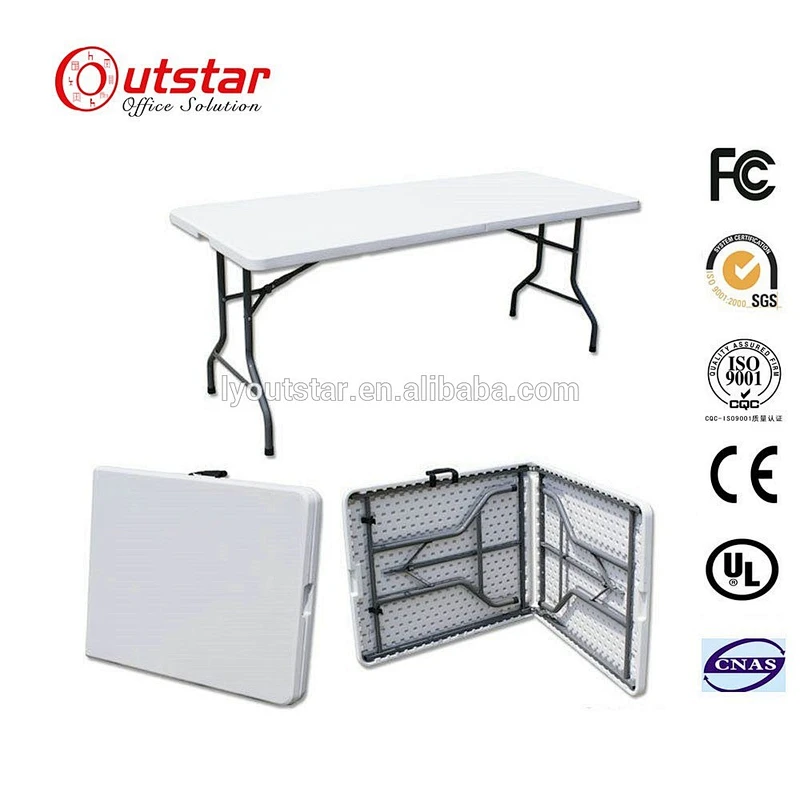Latest design outdoor restaurant furniture HPDE top dining table also used party tables and chair for sale
