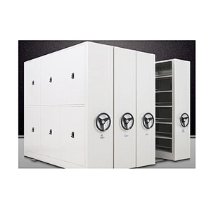 Customize Steel manual hanging storage system library mechanical movable compact shelves mobile file compactor