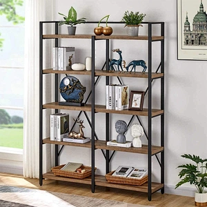 Home living room furniture rustic ladder bookshelf shelves storage racks wood book shelf