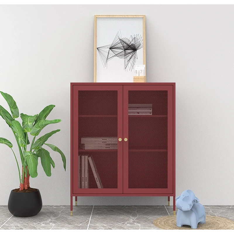 Mesh glass door kitchen use metal storage cabinet household metal storage cabinet