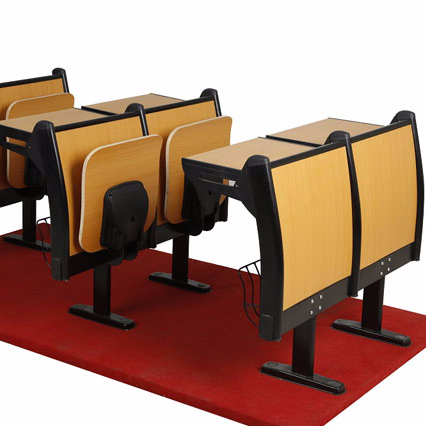 2019 New  Design Lecture Hall Chair With Writing Tablet Damping Springback Mechanism Folding Chair With Desk