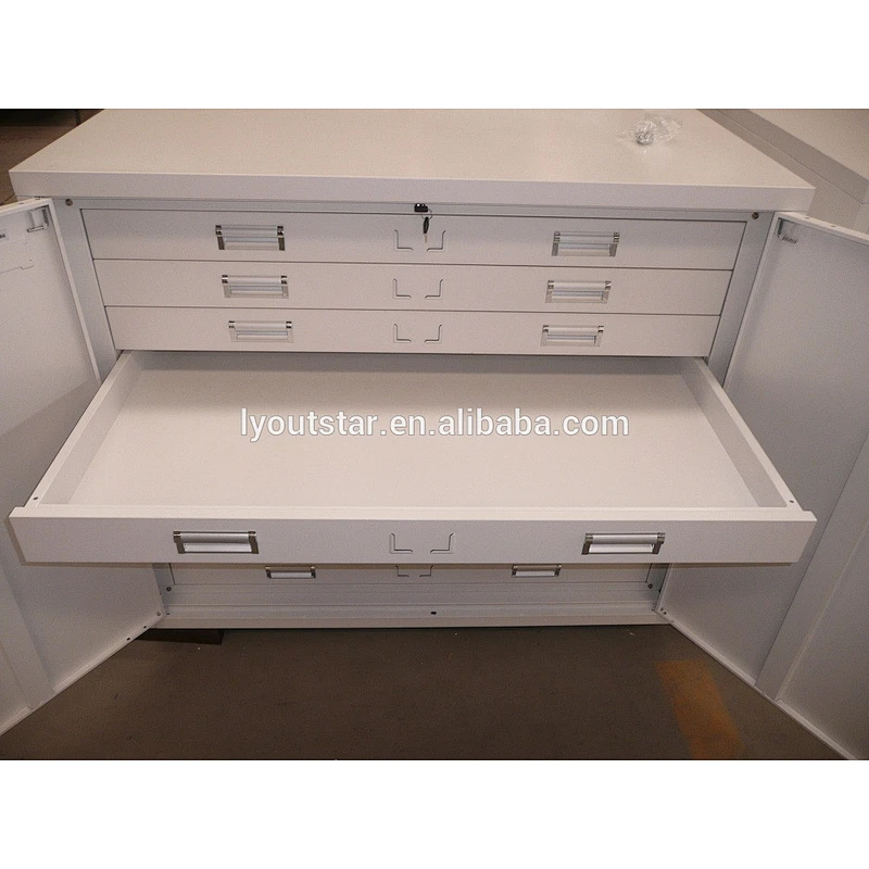 Economical metal KD map drawer Storage Cabinets for storage drawings