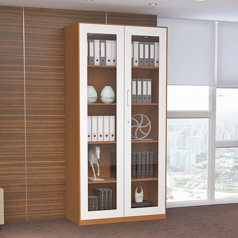 Office 2 Door Steel Cupboard Glass Door Metal File Filing Storage Cabinet